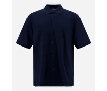 Camicia In Jersey Crepe - Uomo Camicie Blu Navy