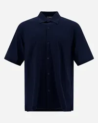 Herno Camicia In Jersey Crepe Blu