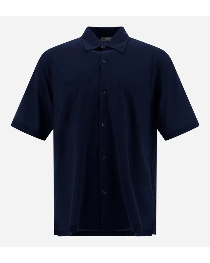 Herno Camicia In Jersey Crepe Blu