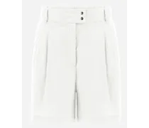 Shorts In Light Cotton Stretch - Donna Pantaloni Bianco