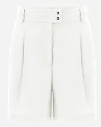 Herno Shorts In Light Cotton Stretch Bianco