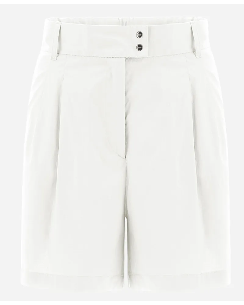 Herno Shorts In Light Cotton Stretch Bianco