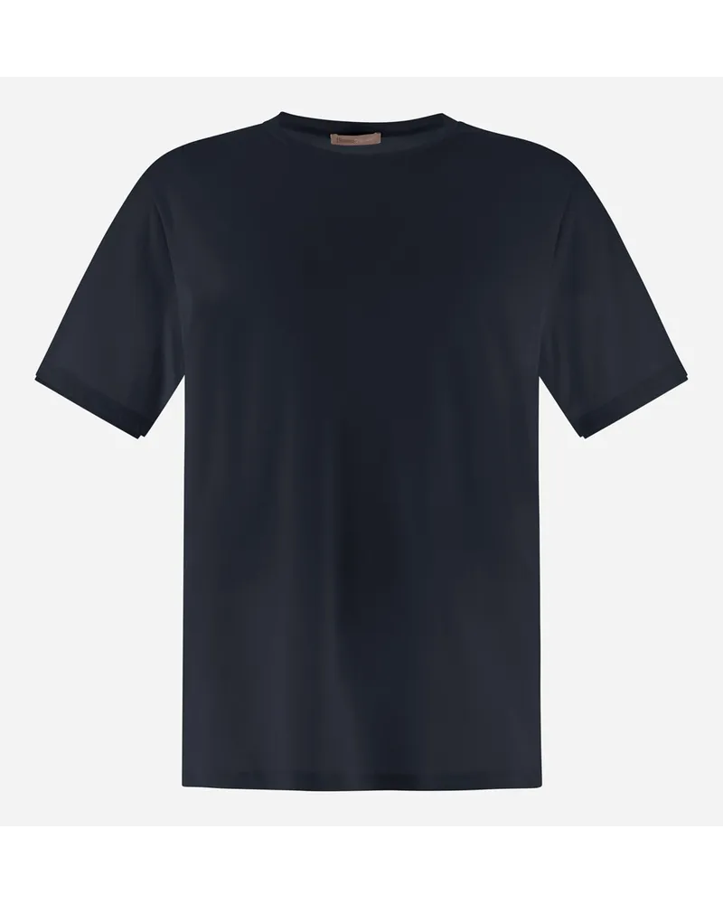 Herno T-shirt Resort In Basic Cotton Blu