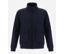 Bomber In Layers Wool Storm - Uomo Bomber Blu