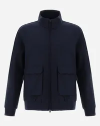 Herno Bomber In Layers Wool Storm Blu