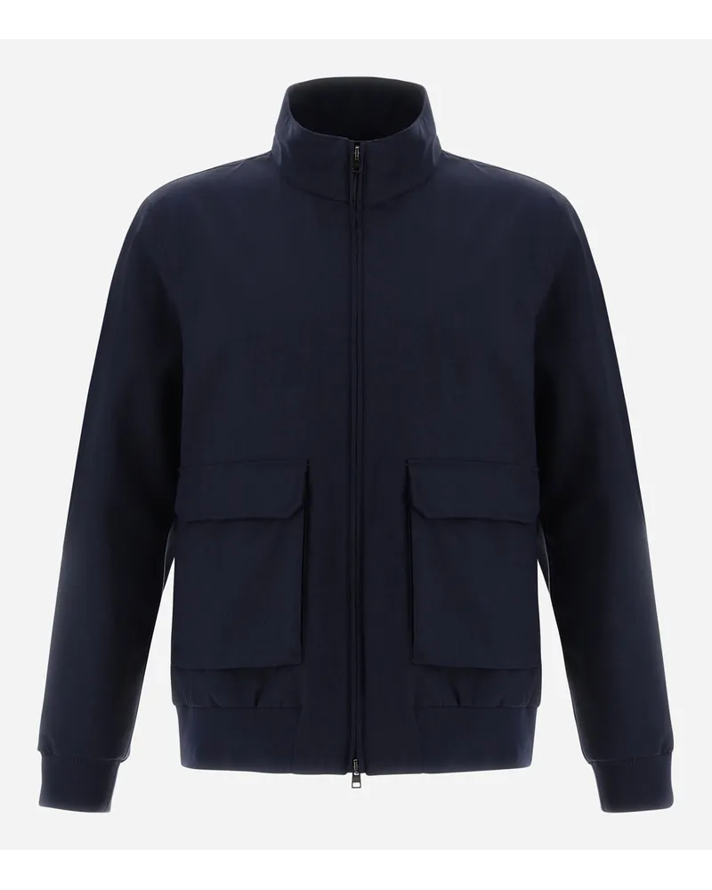 Herno Bomber In Layers Wool Storm Blu