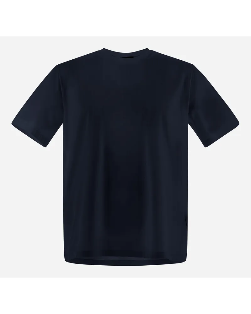 Herno T-shirt In Superfine Cotton Stretch Blu