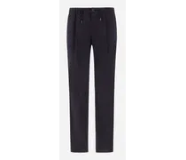 Pantaloni In Light Cotton Stretch - Uomo Pantaloni Blu Navy
