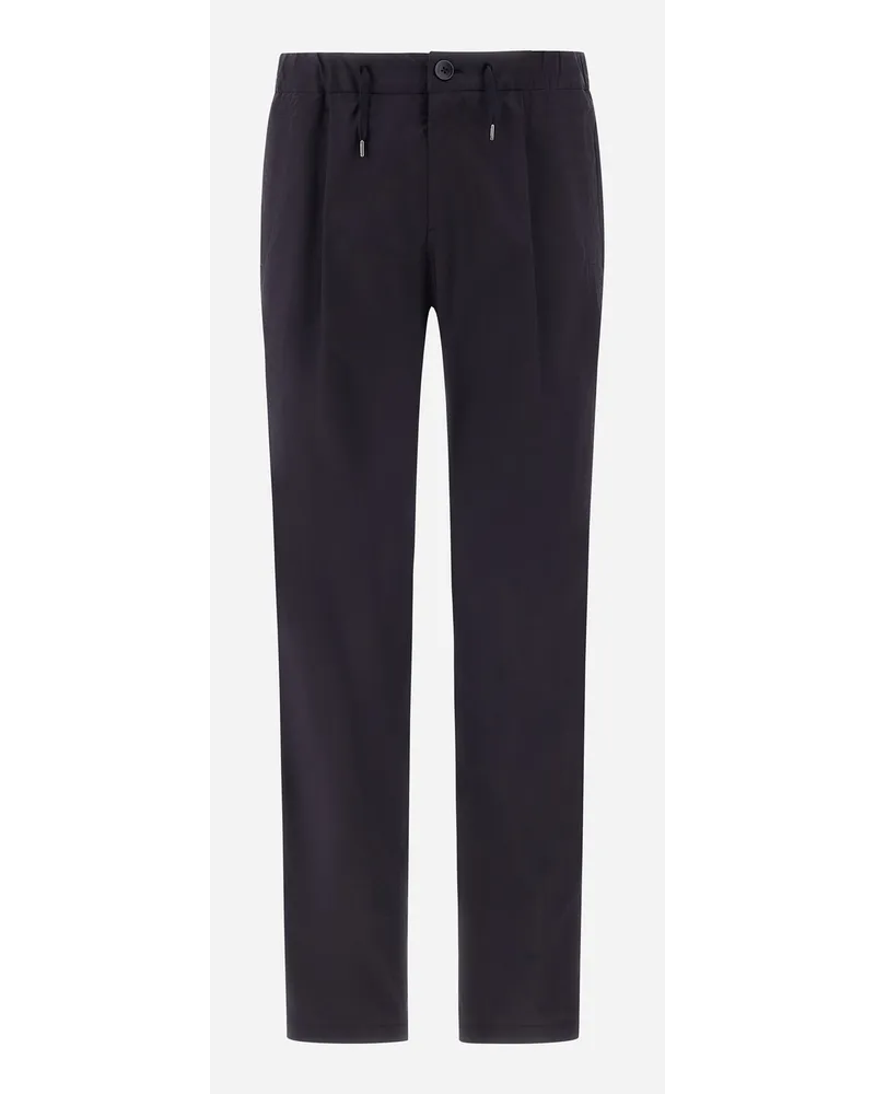 Herno Pantaloni In Light Cotton Stretch Blu