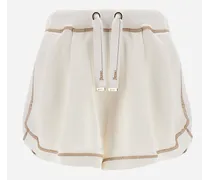 Shorts In Comfy Sweater - Donna Pantaloni Bianco
