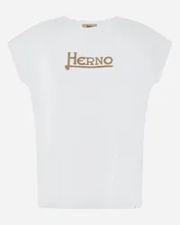 Herno T-shirt In Interlock Jersey Bianco