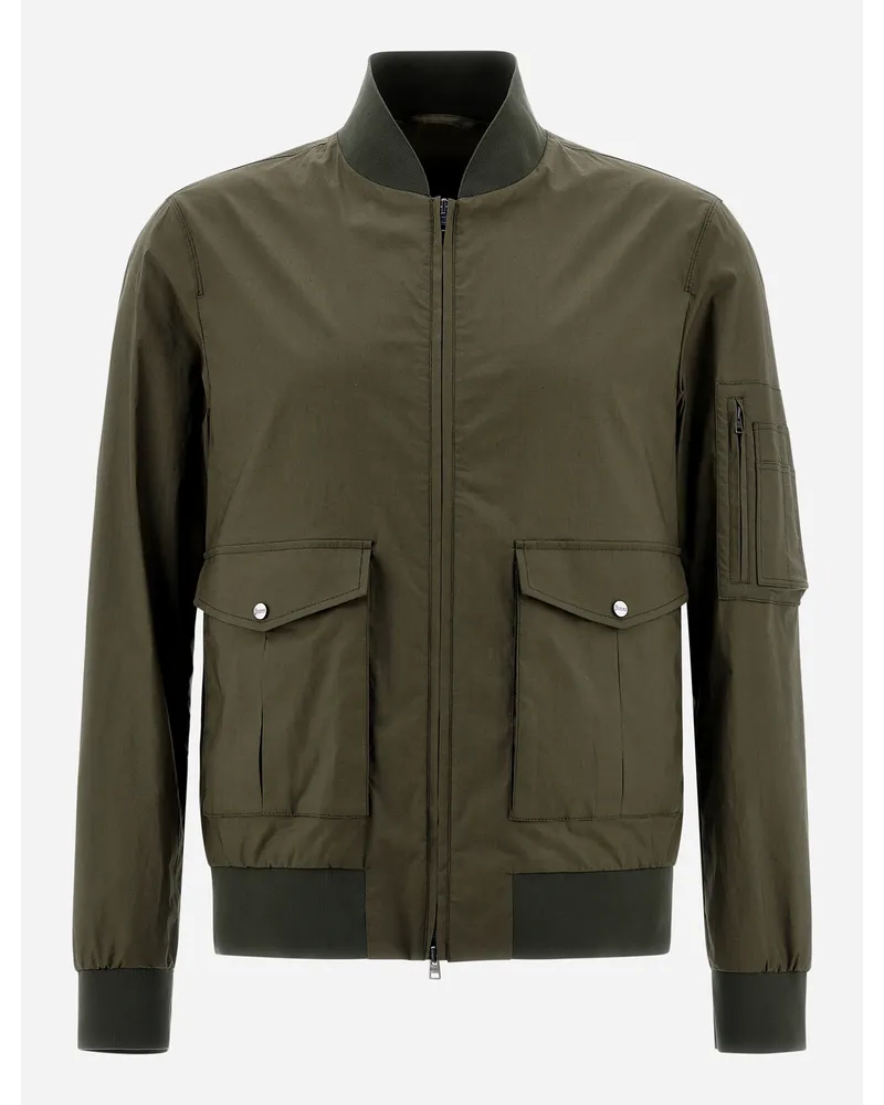 Herno Bomber In Light Cotton Stretch Militare