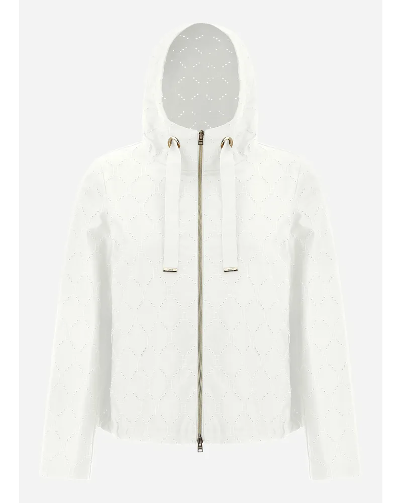 Herno Bomber In Delon Ricamato Bianco