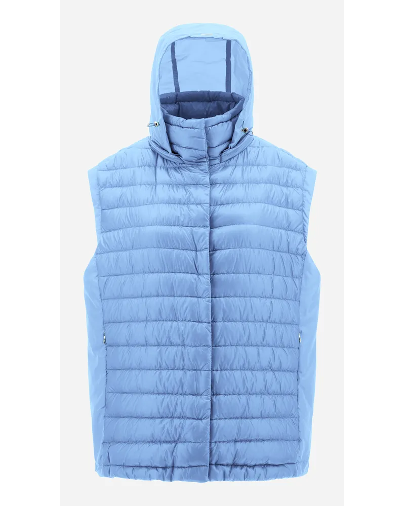Herno Smanicato In Nylon Ultralight E Techno Taffetà Azzurro