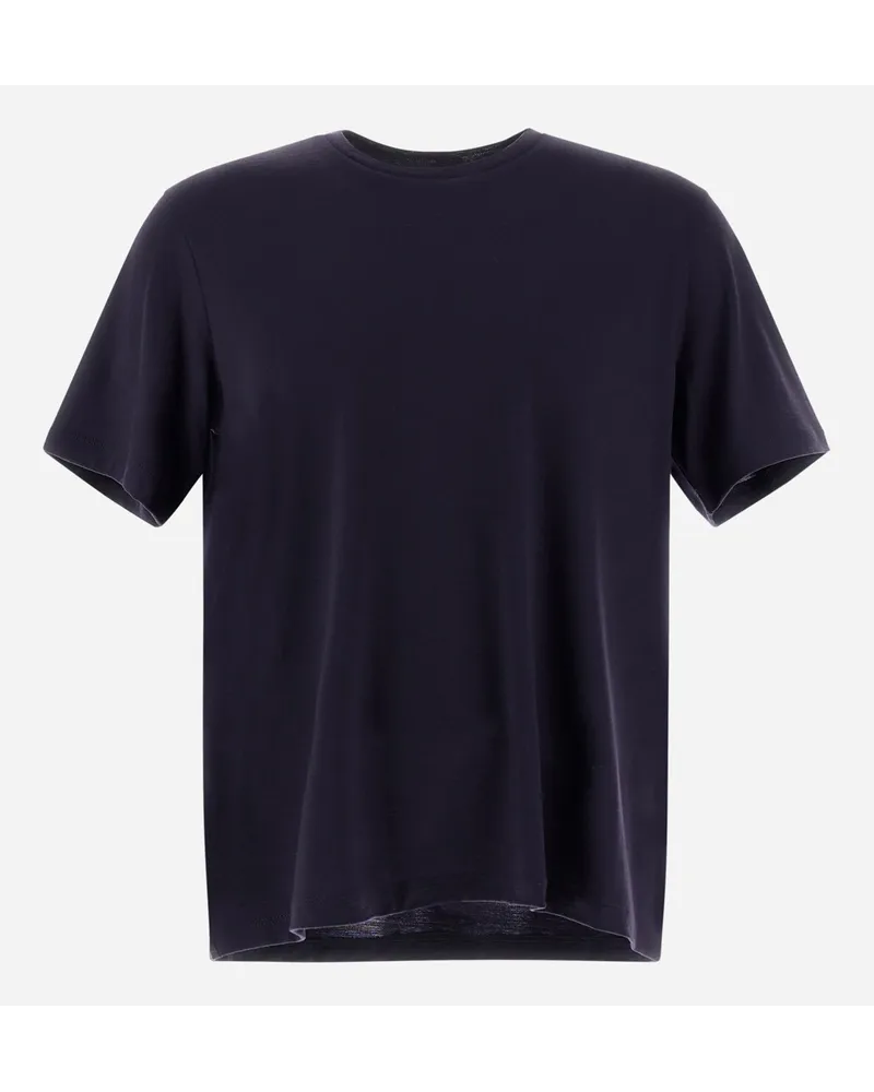 Herno T-shirt Resort In Soft Wool Jersey Blu