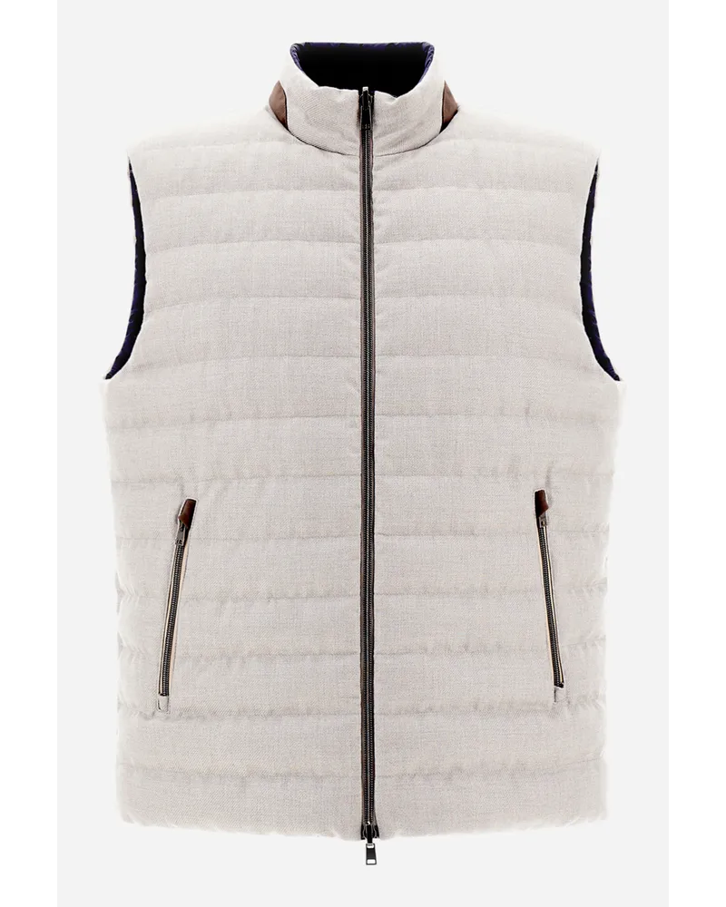 Herno Smanicato In Cotton Cashmere Rain Reversibile Ed Ecoage Perla