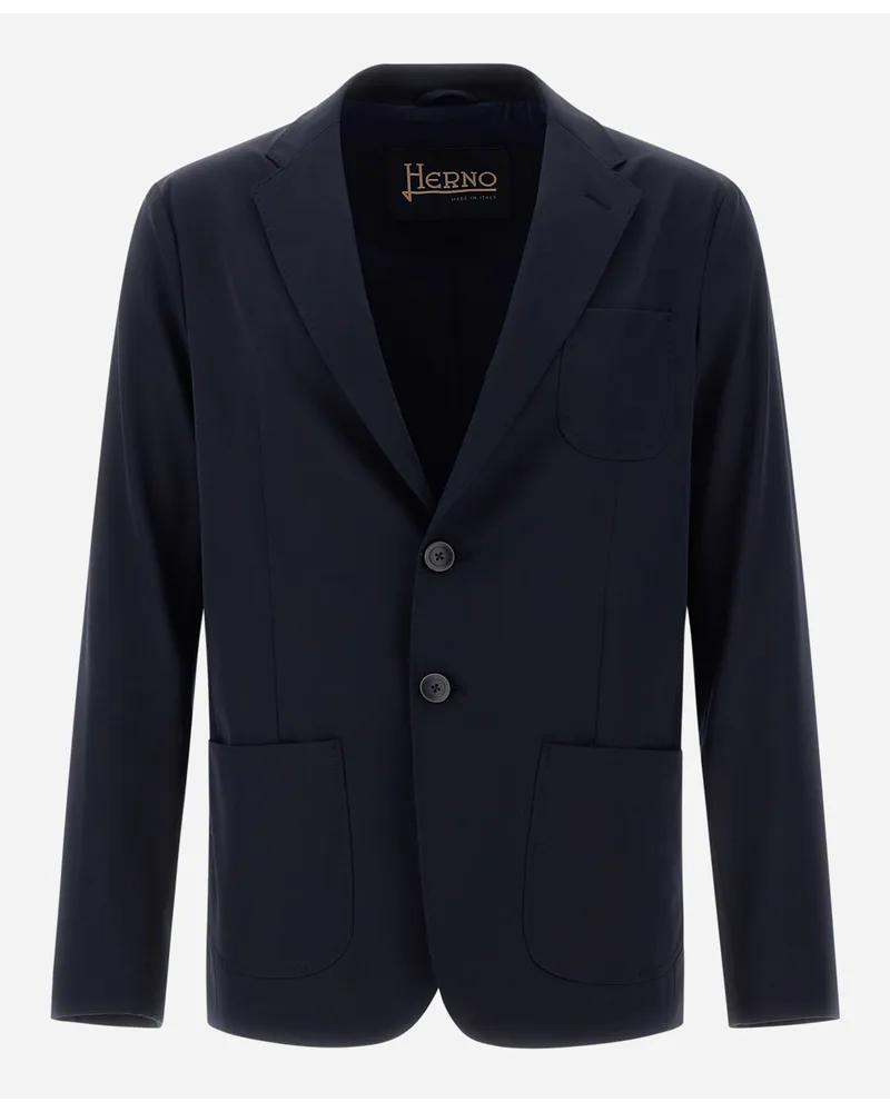 Herno Blazer In Easy Suit Strech Blu