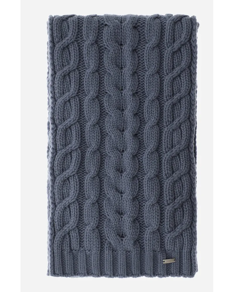 Herno Sciarpa Resort In Infinity Braid Azzurro
