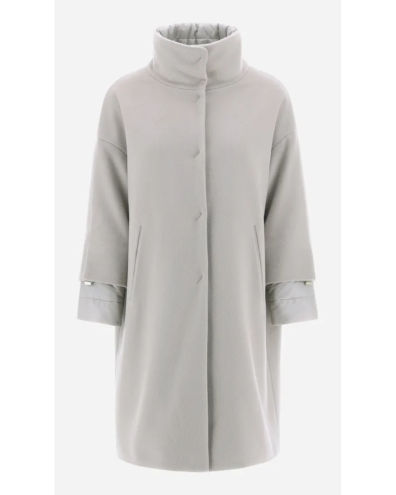 Herno Cappotto In Business Cashmere E Nylon Ultralight Grigio