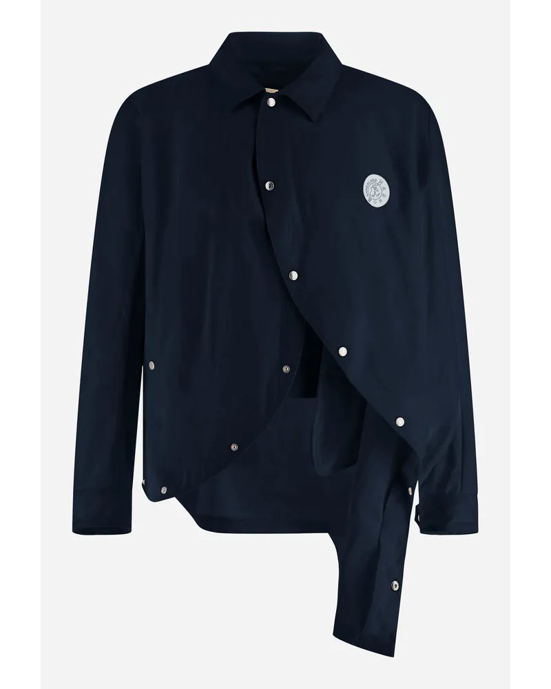 Herno Camicia Globe In Recycled Twill Blu