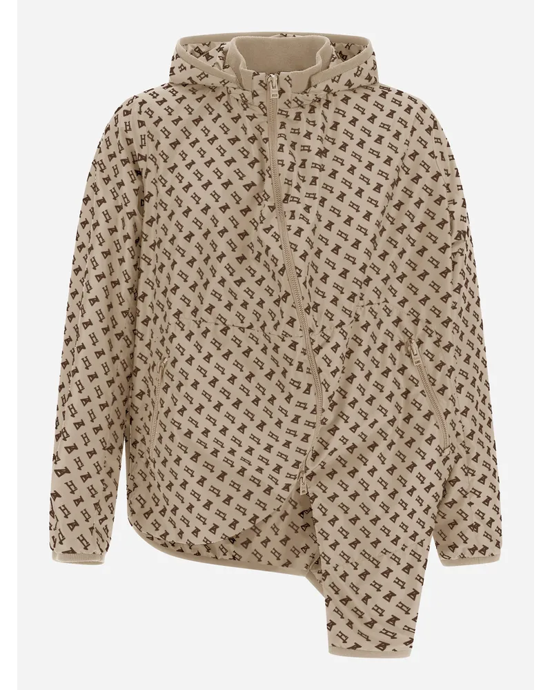 Herno Parka Globe In Eco Monogram Beige