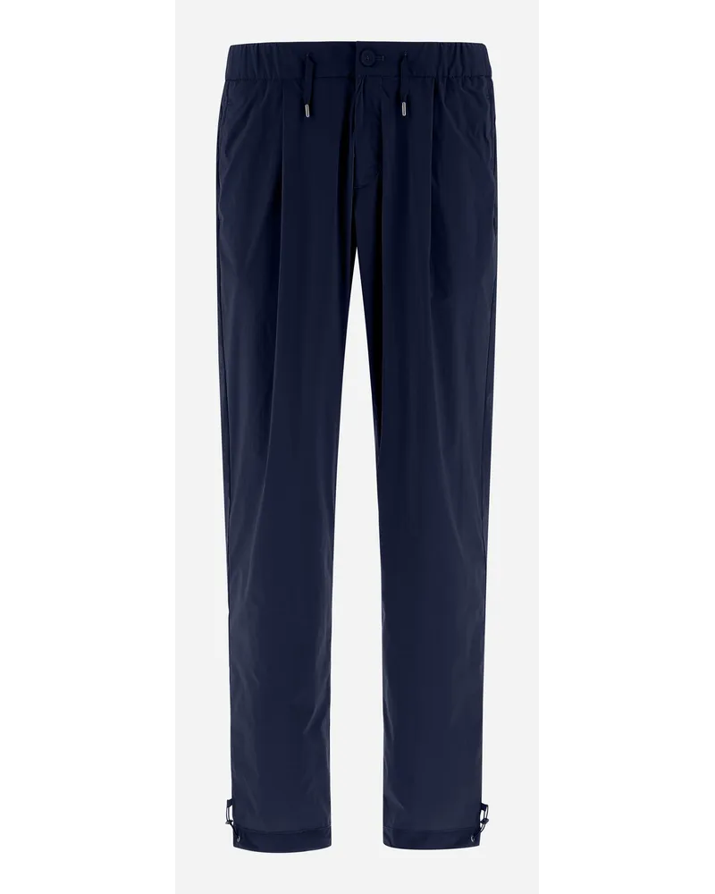 Herno Pantaloni Resort In Light Nylon Stretch Blu