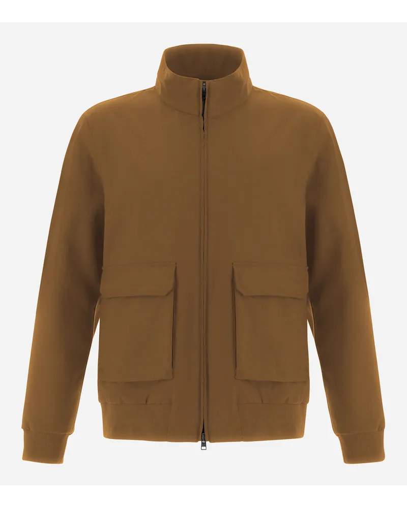 Herno Bomber In Layers Wool Storm Bruciato