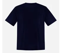 T-shirt In Superfine Cotton Stretch E Light Scuba - Uomo T-shirt E Polo Blu Navy