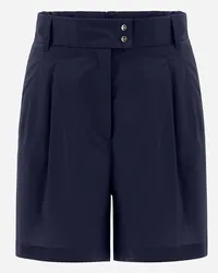 Herno Shorts In Light Cotton Stretch Blu