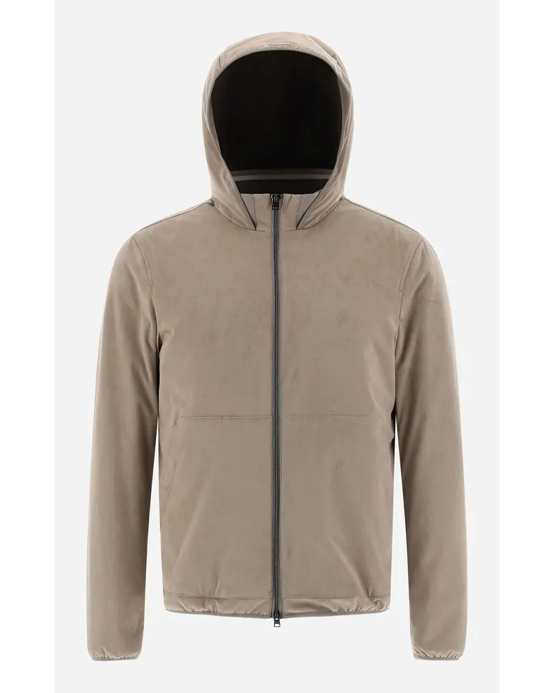 Herno Bomber Effetto Scamosciato Tortora