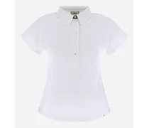 Polo In Ever Cotton Interlock, New Popeline E Monogram - Donna T-shirt Bianco