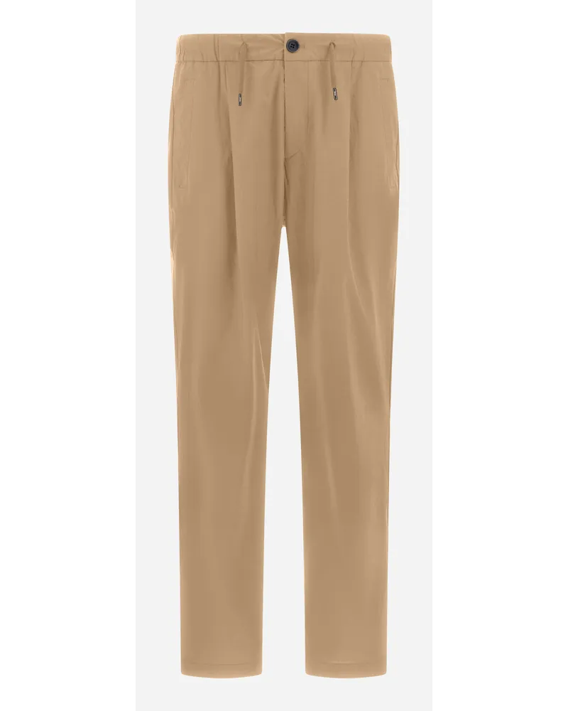 Herno Pantaloni In Light Cotton Stretch Sabbia