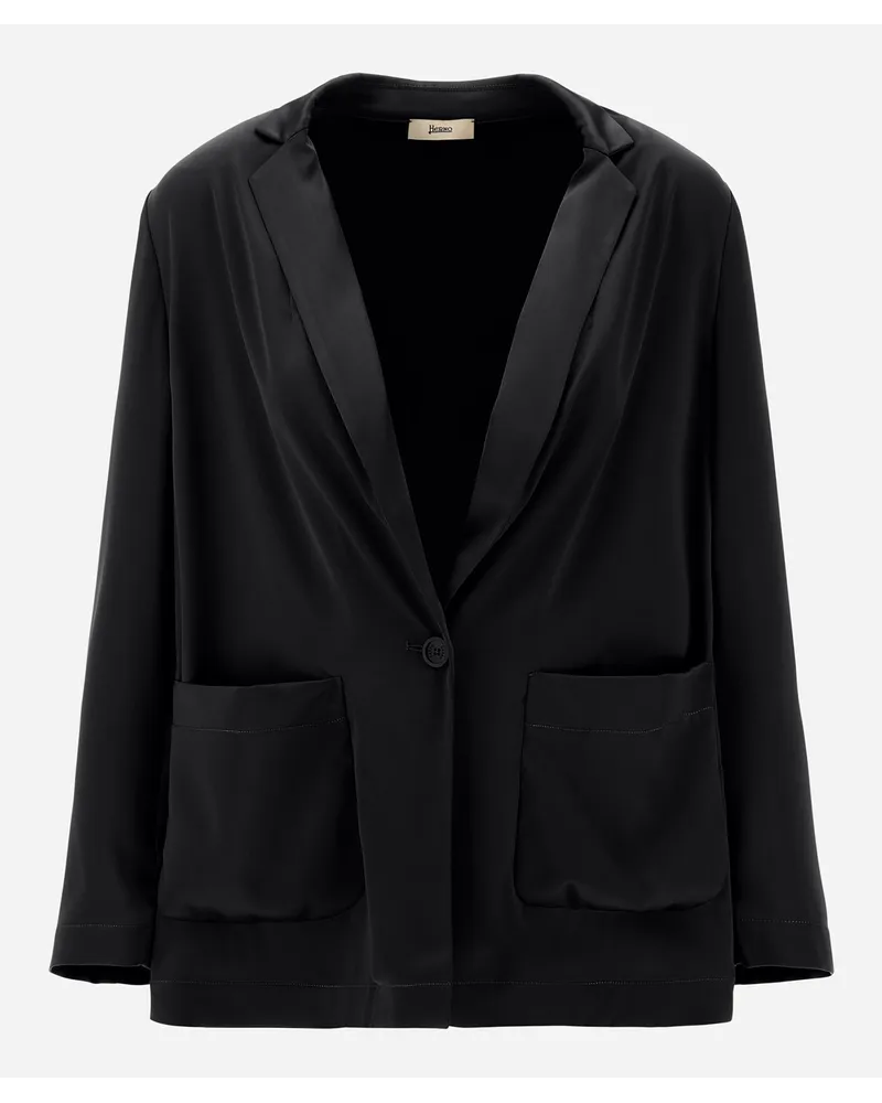 Herno Blazer In Casual Satin Nero