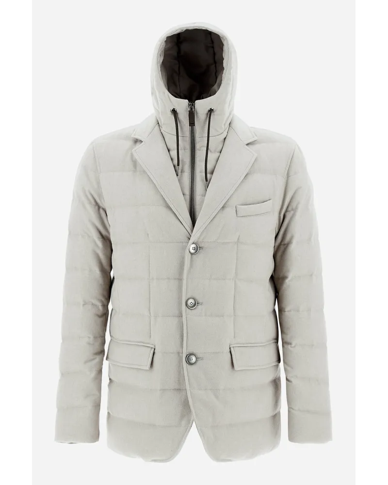 Herno Blazer In Cashmere E Seta Grigio