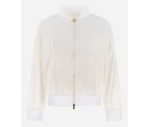 Bomber In Spring Lace Ed Ecoage - Donna Bomber Bianco