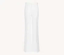 Pantaloni svasati Bianco 100% Lino