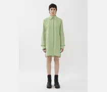 Abito camicia mini Verde 100% Lino