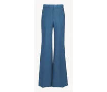 Pantaloni svasati Blu 100% Lino