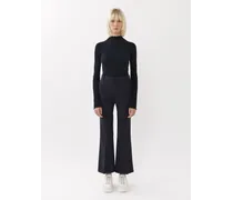 Pantaloni bootcut cropped Blu 100% Lana