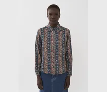 Camicia con stampa Multicolor 100% Lino