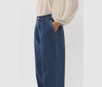 Pantaloni affusolati in denim Blu 99% Cotone, 1% Elastan