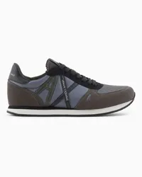 Armani Exchange OFFICIAL STORE Sneakers In Eco-suede, Mesh E Nylon Verde