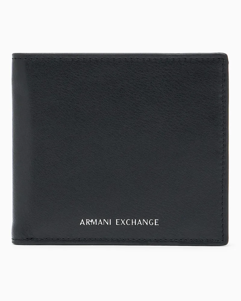 Armani Exchange Portafoglio bifold texture liscia Nero