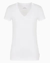 Armani Exchange OFFICIAL STORE T-shirt Slim Fit In Jersey Di Cotone Pima Bianco