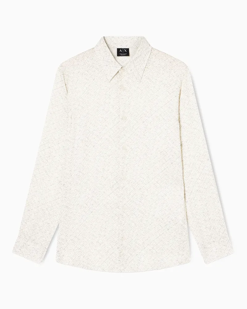 Armani Exchange Camicia in tessuto tecnico Bianco