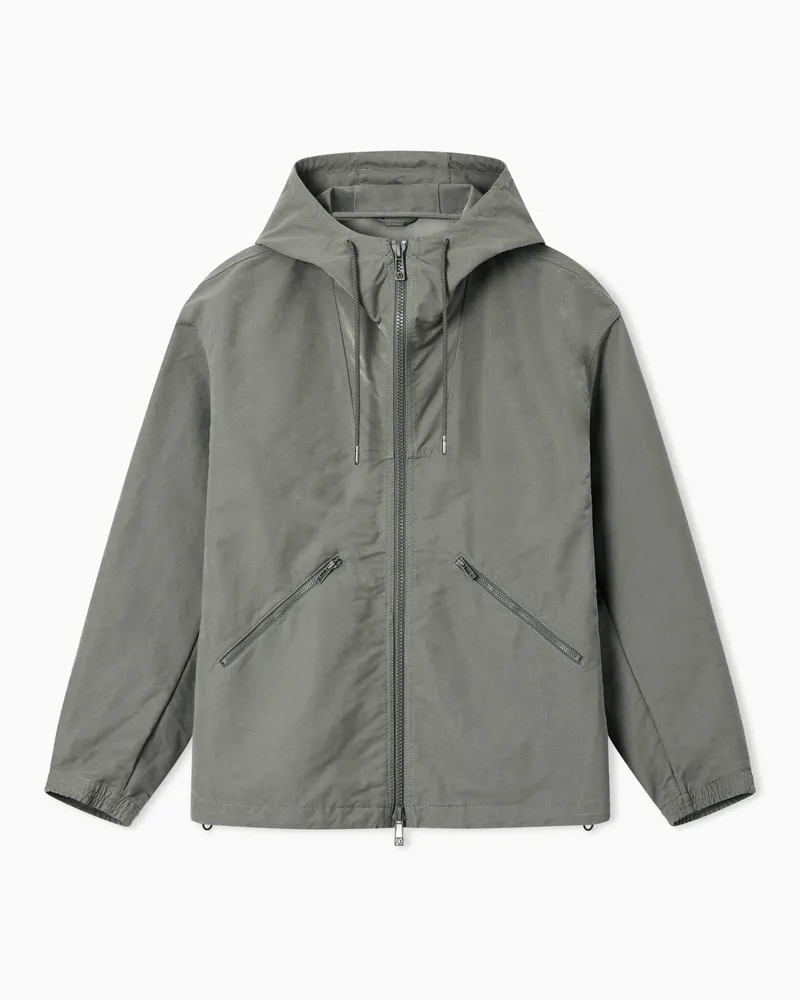 Armani Exchange Windbreakers in tessuto tecnico Grigio