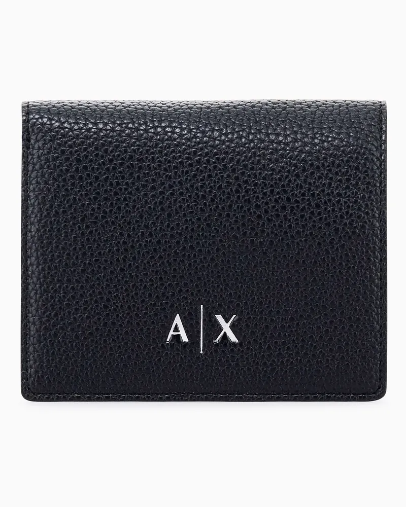 Armani Exchange Portafoglio Bifold texture liscia Nero