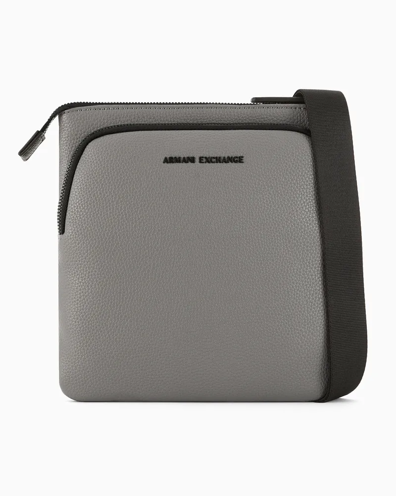 Armani Exchange Borsa a tracolla in ecopelle con logo Beige