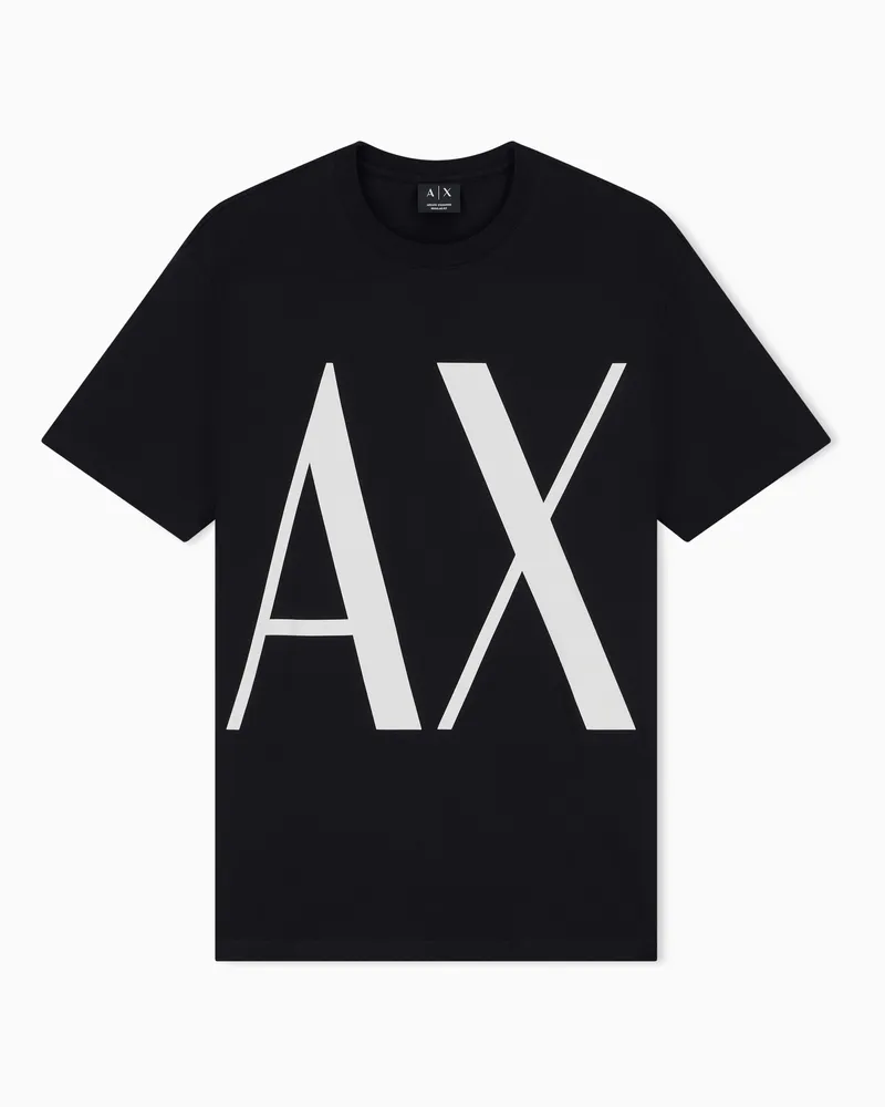 Armani Exchange T-shirt taglio regular in jersey di cotone Nero