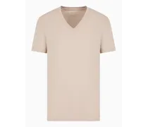 Armani Exchange OFFICIAL STORE T-shirt Regular Fit In Jersey Di Cotone Pima Beige
